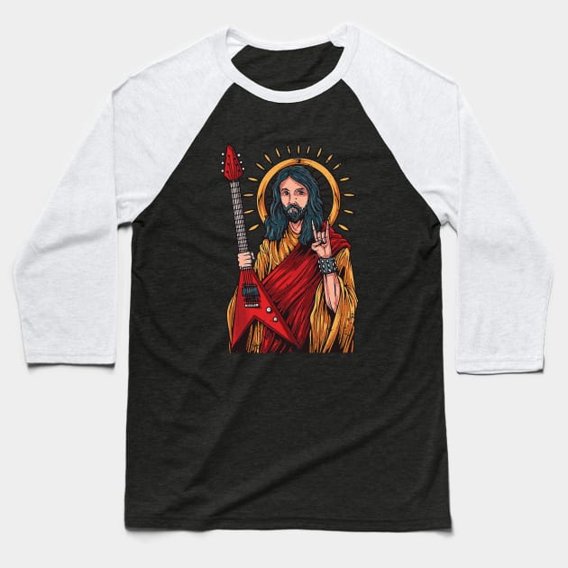 Jesus Rockstar Baseball T-Shirt by susanne.haewss@googlemail.com